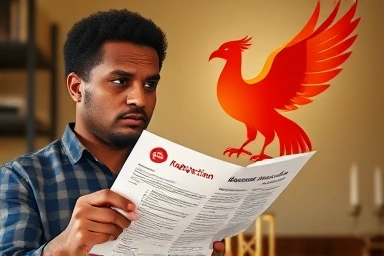 Small business owner reviewing loan rejection, planning for business rebirth