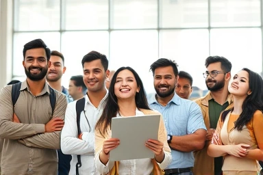 Diverse small business owners looking towards a prosperous future.