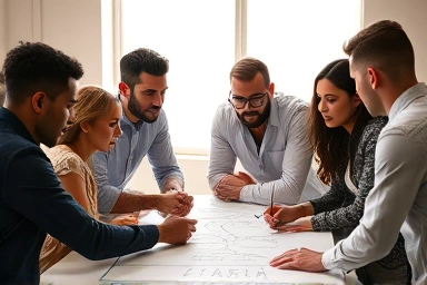 Entrepreneurs collaborating on innovative business ideas