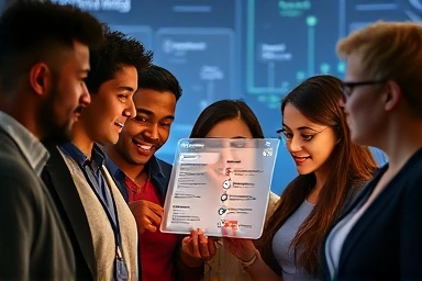 AI-powered job matching interface with diverse job seekers.