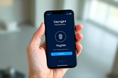 스마트폰에서 생체 인증 재등록하는 모습