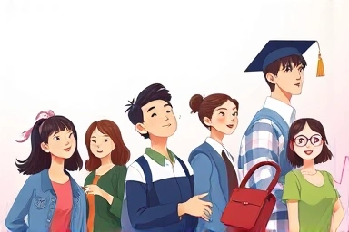 광주 청년들의 밝은 미래와 기회를 상징하는 일러스트