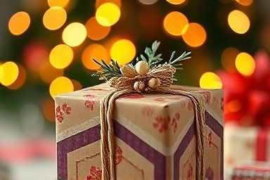 Handcrafted Christmas gift box with a surprise pop-up element.