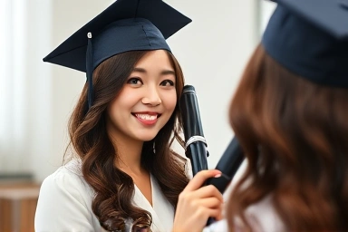 졸업식 날, 봉고데기로 완성한 자연스러운 웨이브 헤어스타일