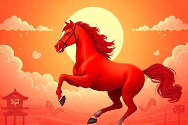 붉은 말띠 해, 역동적인 설날 카톡 이미지