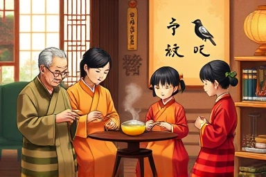 설날 가족 세배 떡국 풍습