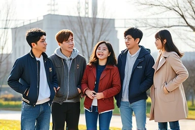 과잠과 다양한 캐주얼 아이템으로 개성을 살린 대학생들의 입학식 및 개강 패션