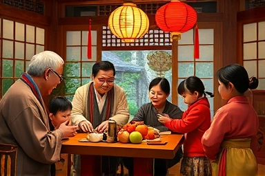 설날 가족 윷놀이