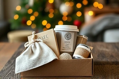 Eco-friendly Christmas gift set with sustainable items