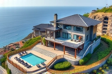 Luxury private pension in Busan with ocean view and pool