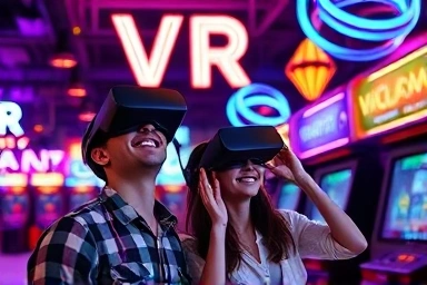 Exciting VR theme park date for couples