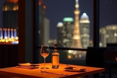 Cozy New Year's Eve date night restaurant setting