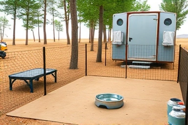 Dog-friendly campsite with amenities for pets.