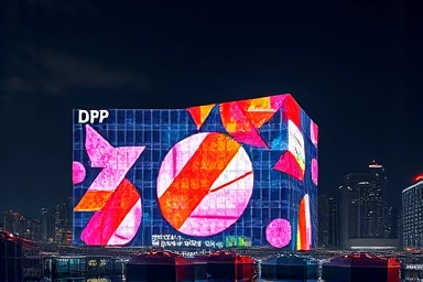 Spectacular media art projection at DDP.