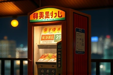 Ramen vending machine at Bukak Skyway Palgakjeong pavilion.
