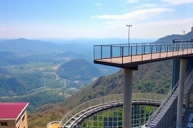 View from Mancheonha Skywalk with alpine coaster track