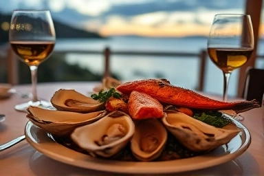 Romantic winter seafood dinner with a view in Namhae