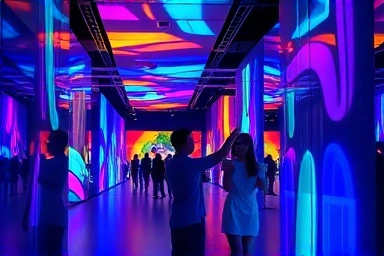 Interactive media art exhibition for couples