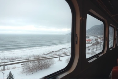 Winter East Sea train view