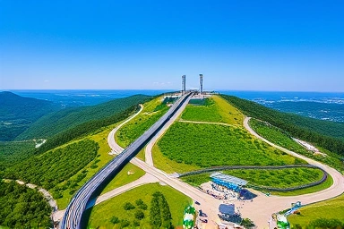 알펜시아 스키점프센터와 모노레일 전경