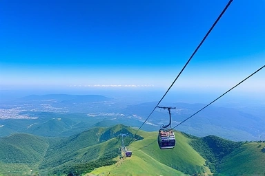 Panoramic view of Balwangsan Mountain cable car and landscape
