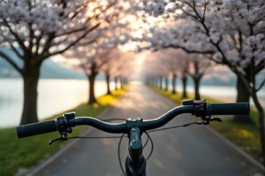 경포호 벚꽃길 자전거 대여