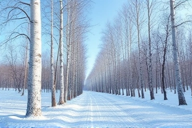 Snowy Inje birch forest winter landscape