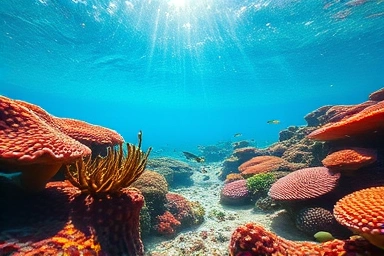 Clear underwater view of Jangho Port with marine life.