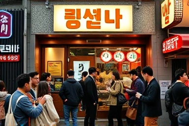 평창 진태원 식당 앞 긴 웨이팅 줄