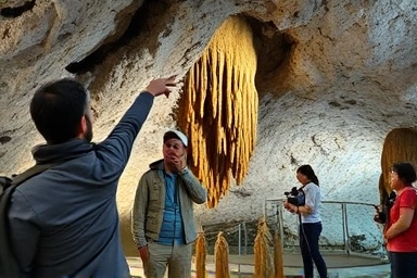 대금굴 가이드 투어 설명 장면