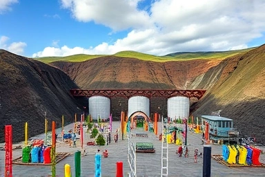 Artistic transformation of a former coal mine into a cultural attraction.