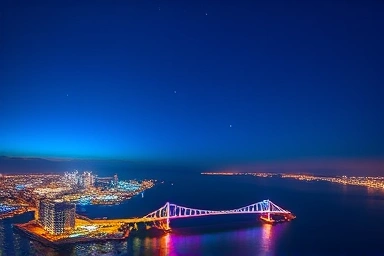 속초 엑스포타워에서 바라본 청초호수 야경