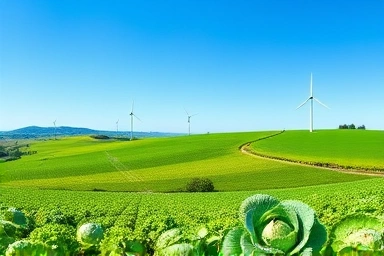 8월 태백 바람의 언덕의 푸른 고랭지 배추밭 풍경