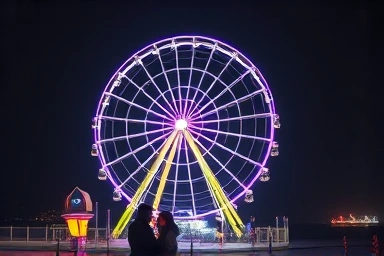 당진 삽교호 놀이동산 대관람차 야경