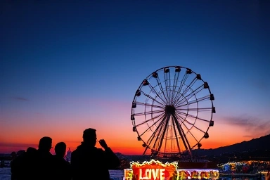 삽교호 놀이동산 대관람차 노을