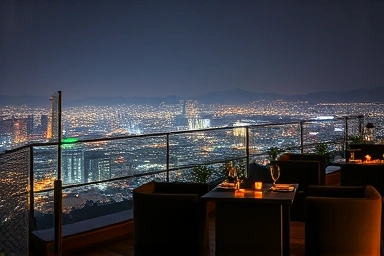 청주 수암골 야경이 보이는 루프탑 카페