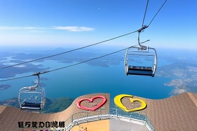 맑은 날 비봉산 정상에서 바라본 청풍호반의 절경과 포토존