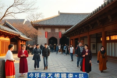 논산 선샤인랜드의 개화기 시대 재현 모습과 방문객