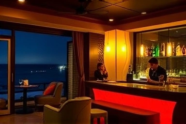 밤의 델문도, 감성 펍 비치웨이브 내부 모습