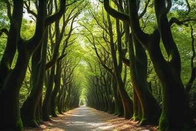 제주 비자림의 고요하고 신비로운 숲길
