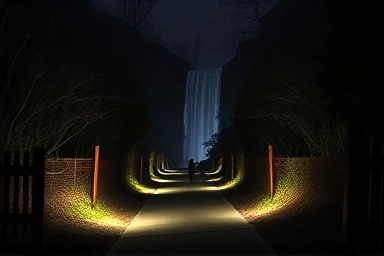 천지연 폭포 야간 산책로