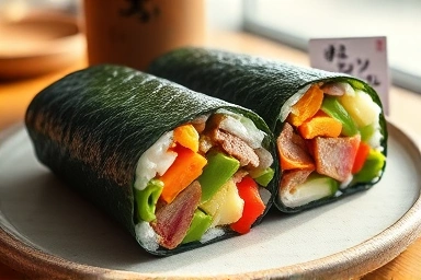 푸짐한 속이 꽉 찬 제주 다가미김밥 왕김밥