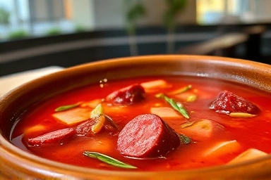 제주 가스름식당의 담백한 피순댓국