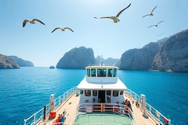 마라도로 향하는 배편과 아름다운 섬 풍경