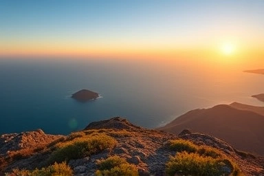 제주 저지오름 정상에서 바라본 일몰