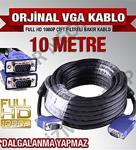 10 Metre Vga Vga Erkek Erkek 15 Pi̇n Kablo Kali̇teli̇ A++