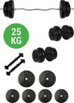 25 Kg Dambıl Halter Yaylı Z Bar Set Vidalı Fitness Dumbell Ağırlık Seti Vücut Geliştirme Aleti