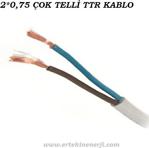 2X0,75 Ttr Çok Telli̇ Kablo (100 Metre Satişimiz)