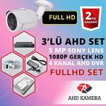 3-Lü 320 Gb Hdd 5 Mp Lens Güvenli̇k Kamerasi Si̇stemi̇ Ahd Set