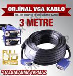 3 Metre Vga Kablosu Projeksi̇yon Bi̇lgi̇sayar Kablosu Okul Kullanimi